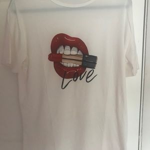 Lip White Tee
